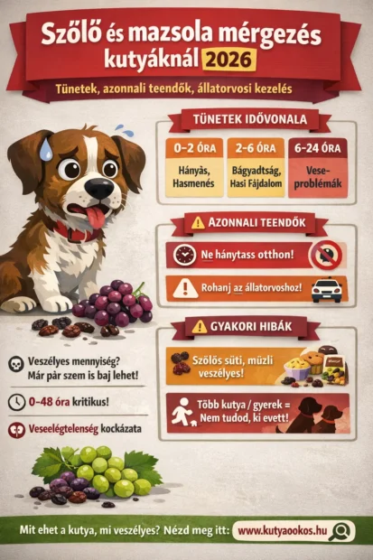 szőlő mérgezés kutyáknál, mazsola mérgezés kutyáknál tünetek, kutya szőlőt evett mit tegyek, hány szőlőszem veszélyes a kutyának, szőlő mazsola veseelégtelenség kutya
