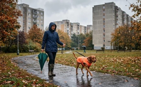 Esős őszi séták kutyával: mancs-, fül- és szőrápolási rutin nedves időben