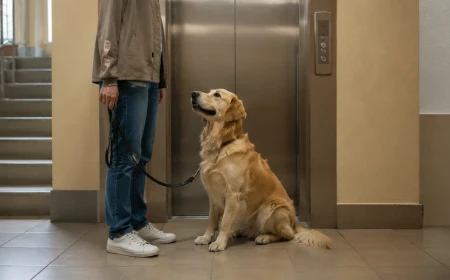 Lift és lépcsőház tréning kutyáknak: nyugodt indulás lakótelepen
